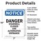 Signmission Danger Stairwell Closed Use Alternative, 7 in W x Rectangle, Aluminum OS-2PACK-NS-A-710-V-10922 - alternate 3